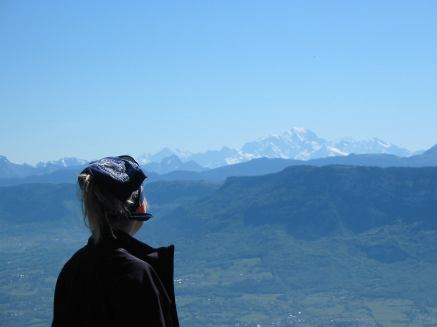 Irina vue vers le Mont Blanc