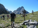 Arrivée au Col en arrière plan, la Tête de Sautron ou Meina.
